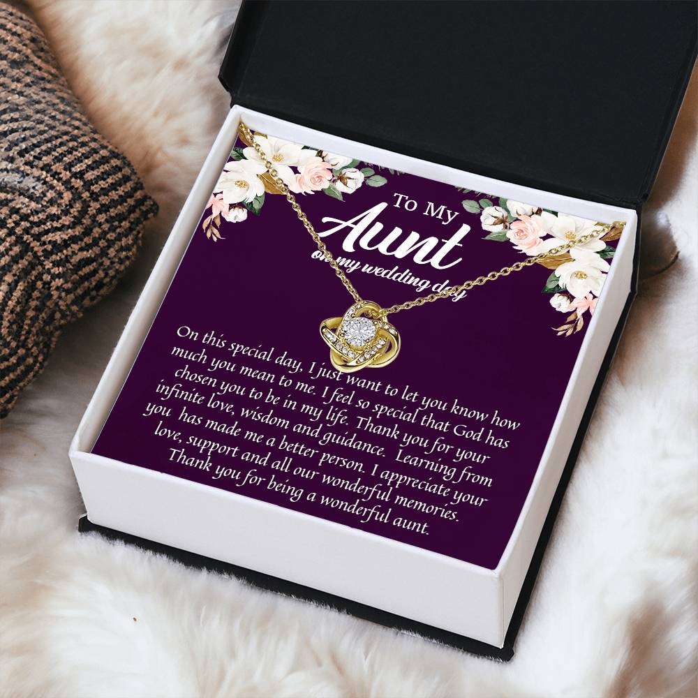 To My Aunt On My Wedding Day Wedding Gift For Aunt From Bride Niece To Aunt Sentimental Gift Love Knot Necklace