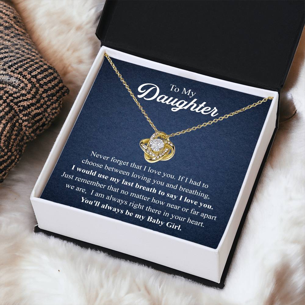 To My Daughter Necklace Gift From Mom Mothers Day Gift For Daughter From Mother Sentimental Jewelry Gifts For Daughter From Mom 2 Love Knot Necklace