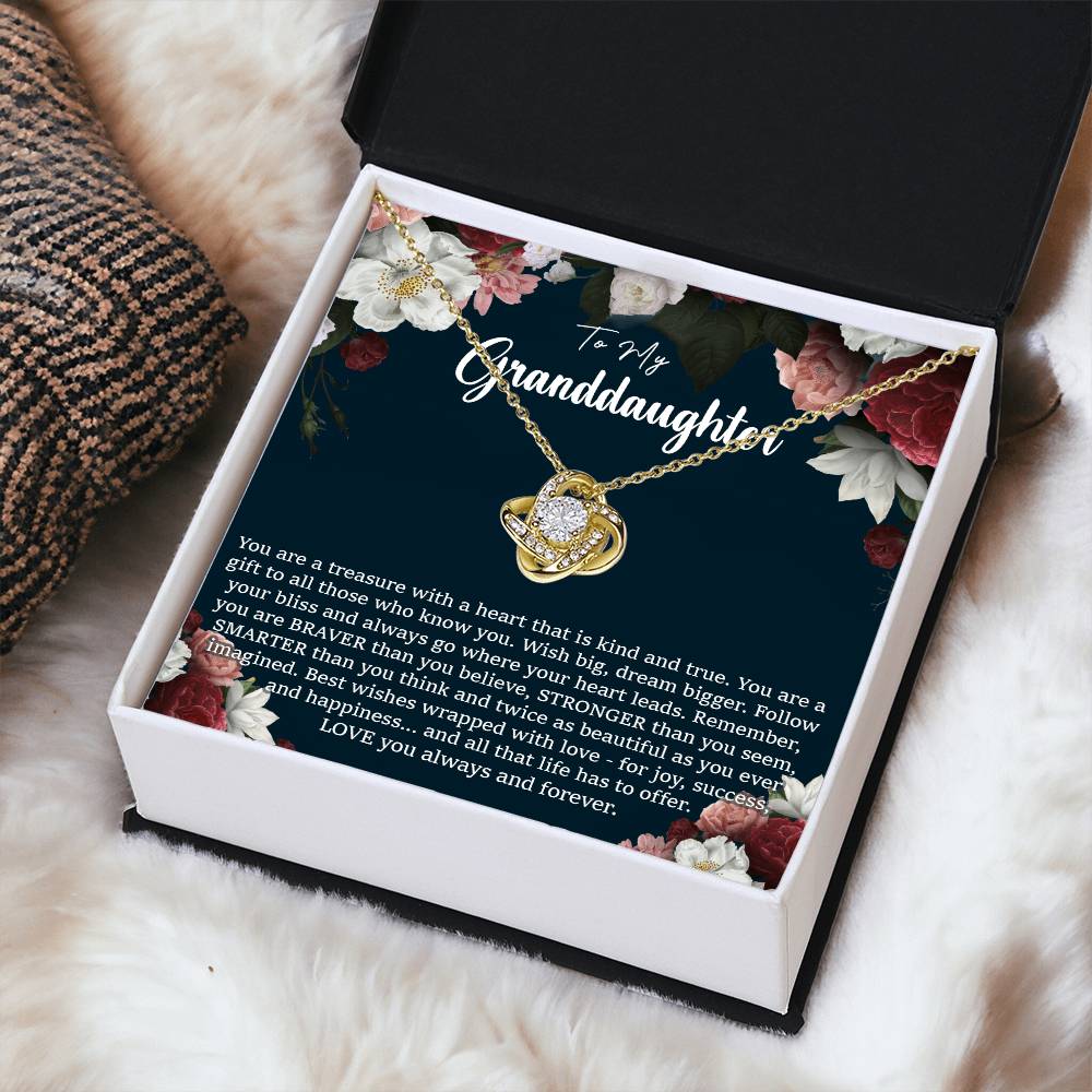 To My Granddaughter Necklace Granddaughter Gift From Grandma Birthday Graduation Gift Love Knot Necklace