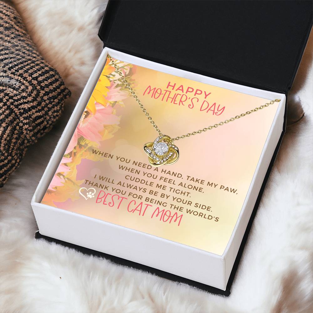 Best Cat Mom Love Knot Necklace Cat Mom Jewelry Gifts For Cat Mom On Mothers Day Cat Lover Gift Mothers Day Gift From Cat Love Knot Necklace
