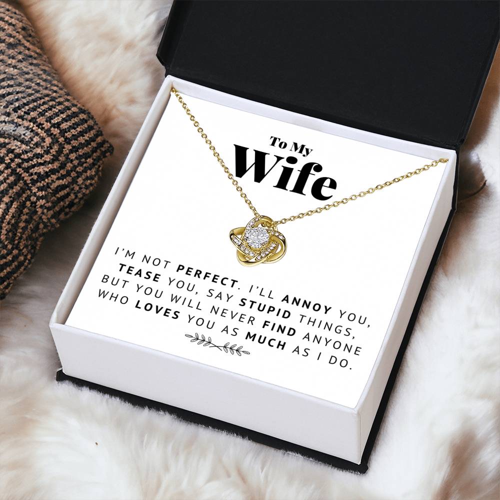 To My Wife - I Lo Love Knot Necklace
