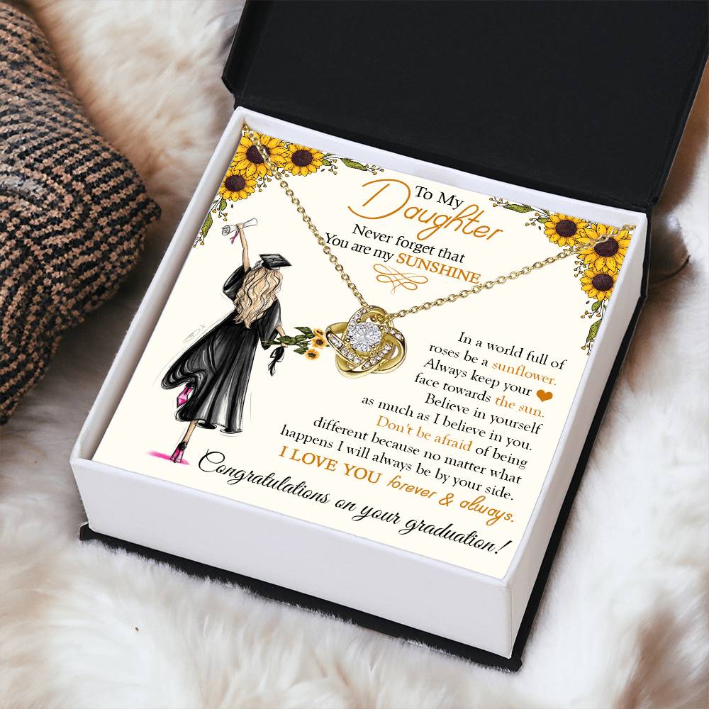 To My Daughter On Your Graduation Gift For Daughter From Mom Dad Daughter Graduatio Love Knot Necklace