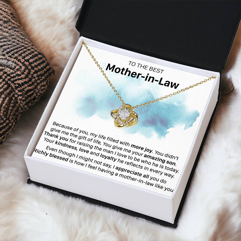 Gift For Mother-In-Law More Joy Reflect Love Knot Necklace Love Knot Necklace