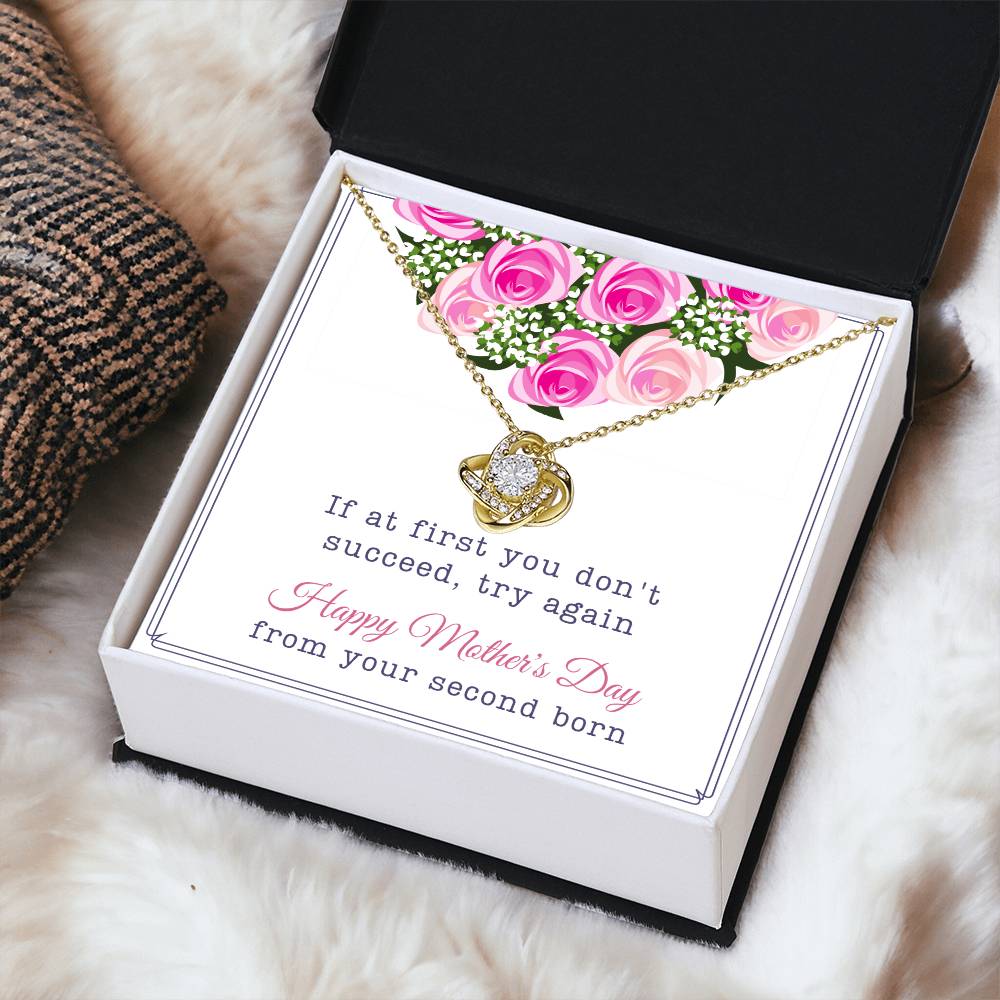 Second Born Mother's Day Gift Love Knot Necklace