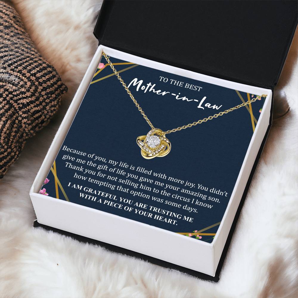 Gift For Mother-In-Law More Joy 5 Love Knot Necklace Love Knot Necklace