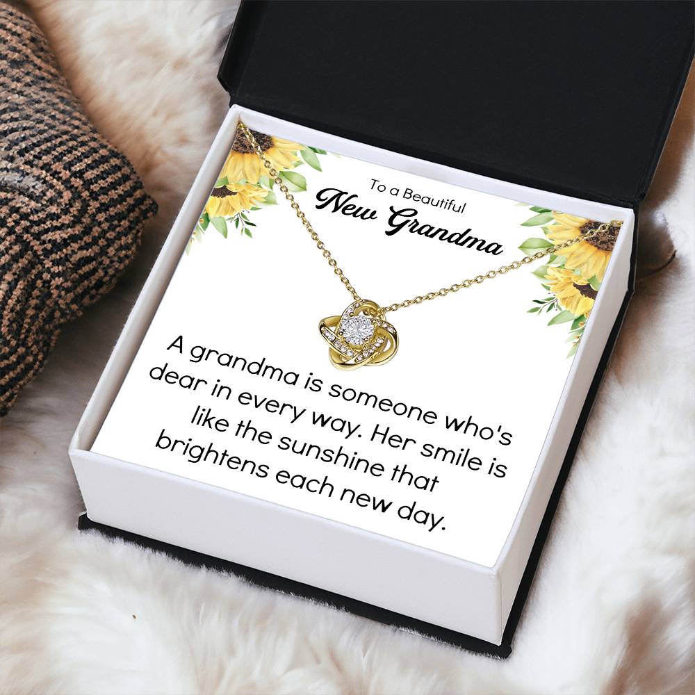 Grandma 2022 Promoted To Grandma Mothers Day Idea For New Grandma Gift Grandma To Be Gift For Grandma Reveal Pregnancy Baby Announcement Love Knot Necklace