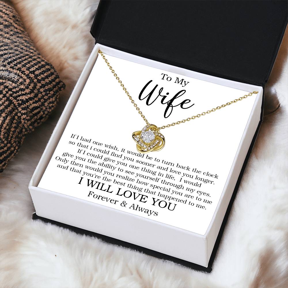 To My Wife Gift For Wife From Husband Anniversary Gift Wife Birthda Love Knot Necklace