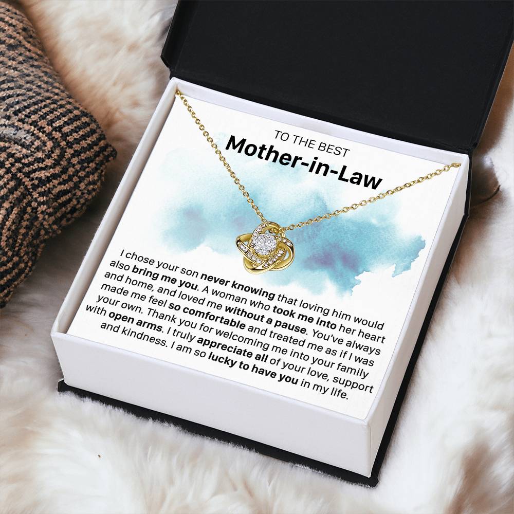 Gift For Mother-In-Law Never Knowing Took Me Into Love Knot Necklace Love Knot Necklace