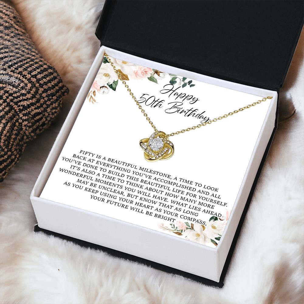 50Th Birthday Gift For Her 50Th Birthday Gift For Woman Sentimental Gift Love Knot Necklace