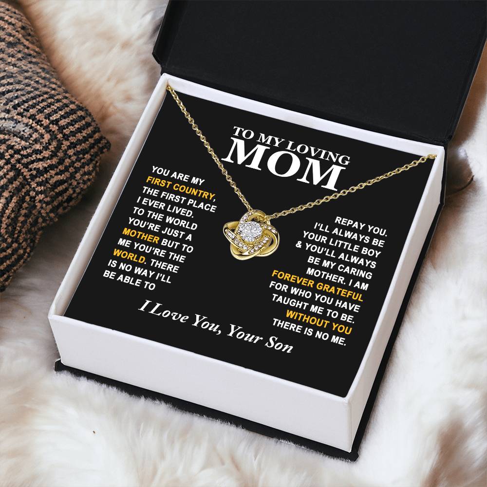Mom - Forever Grateful - Ne Love Knot Necklace