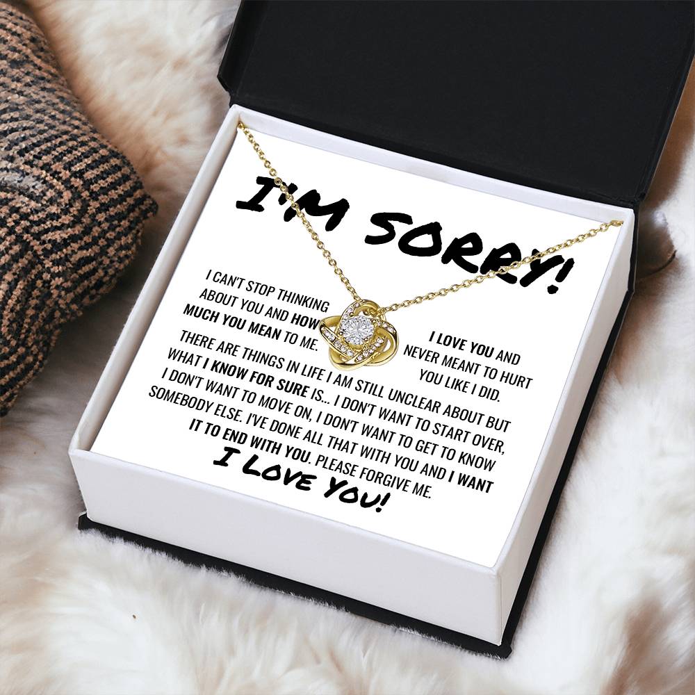 You Are The One Apology Necklace 1 Love Knot Necklace