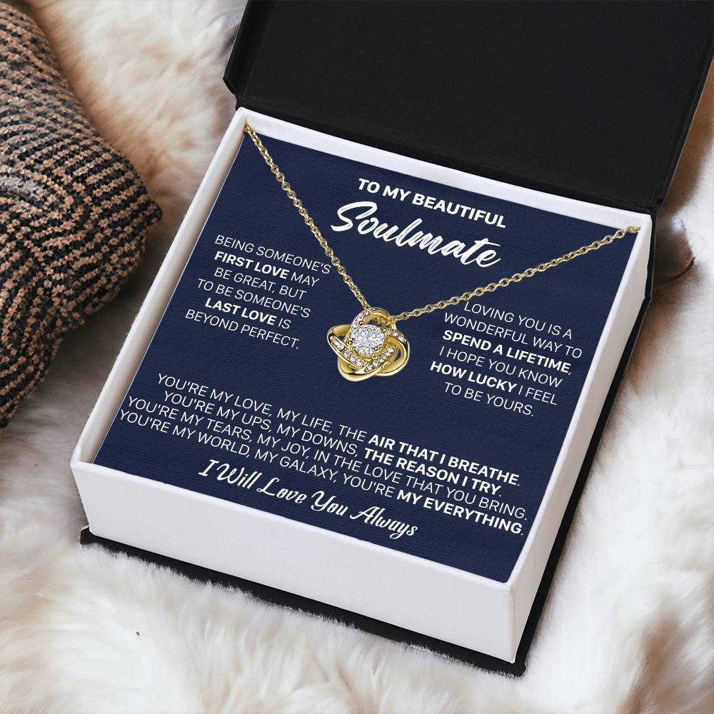 Gift For Your Soulmate - Being First I Breath Love Knot Necklace Love Knot Necklace