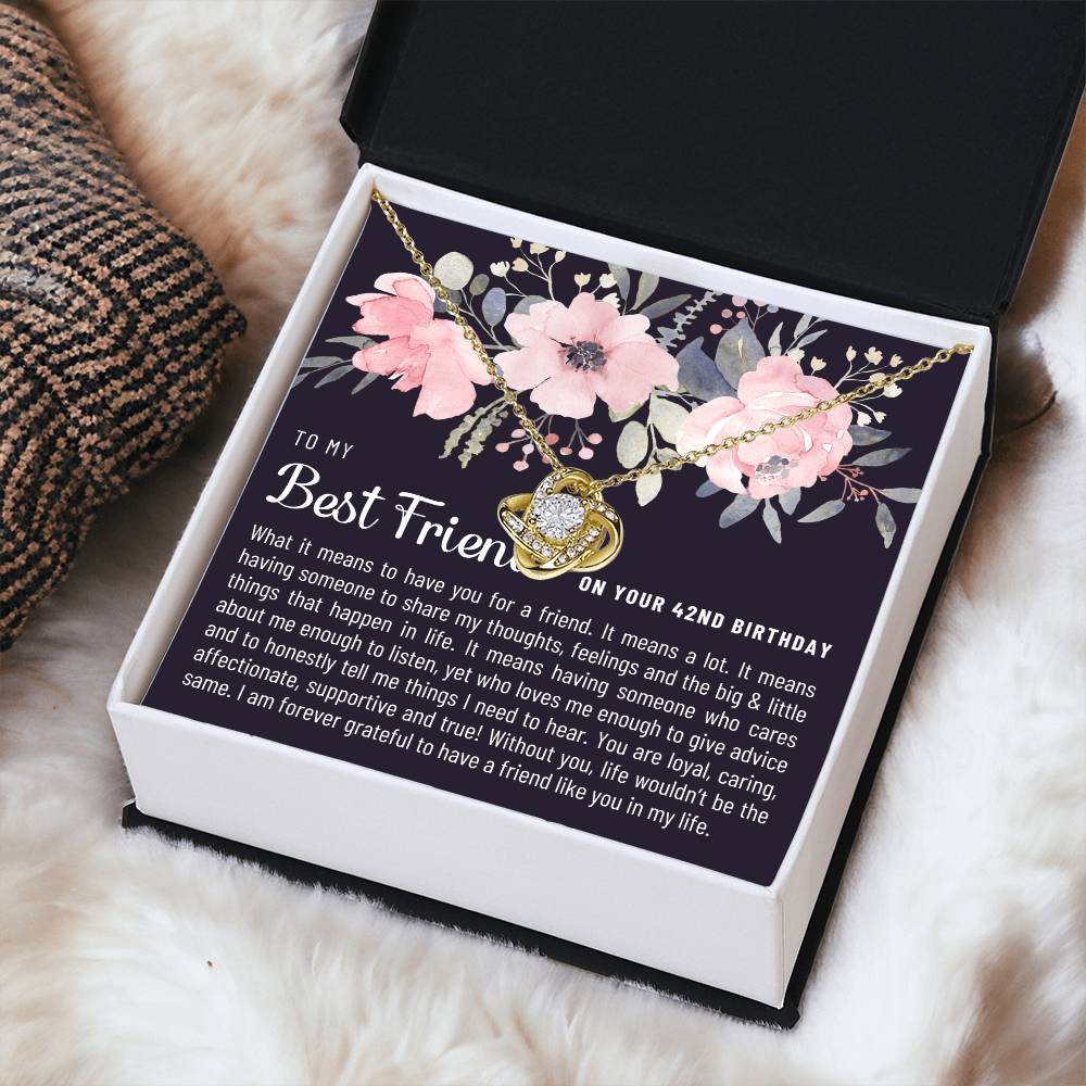 Gift For Best Friend 42Nd Birthday 42Nd Birthday Gift For Her Meaningful Best Friend 42Nd Birthday Necklace Unique Gifts 42Nd Bi Love Knot Necklace