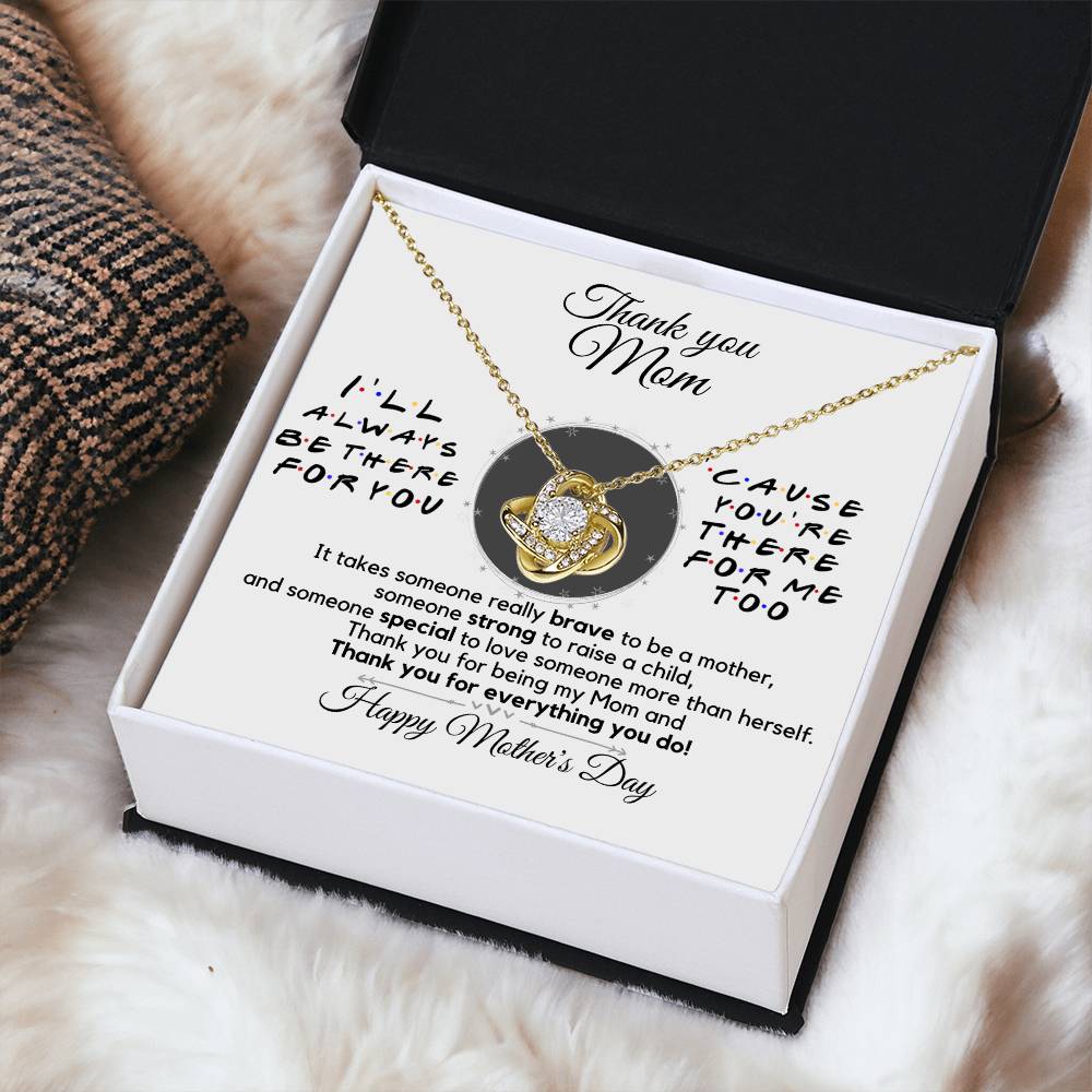 Sentimental Gift For Mother's Day Thank You Mom Gift Necklace Gift For Mom From Son Daughter To Mom Love Knot Necklace