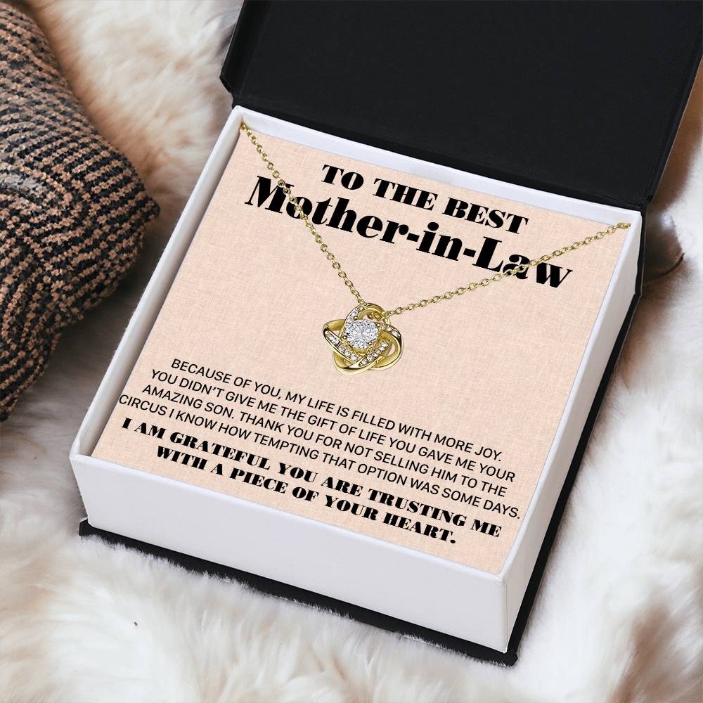 Gift For Mother-In-Law More Joy 2 Love Knot Necklace Love Knot Necklace