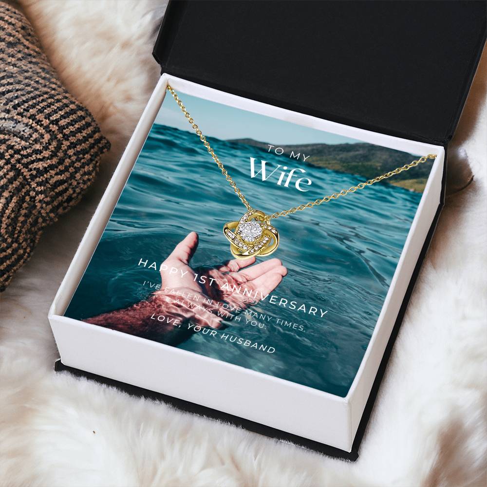 1 Year Anniversary Gift For Wife 1 Year Anniversary Gifts 1 Year Wedding Anniversary Gift Ideas 1St Wedding Anniversary Gift F(1) Love Knot Necklace