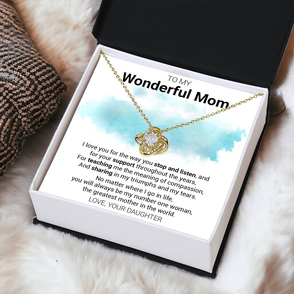 Gift For Mom - The Greatest M Love Knot Necklace