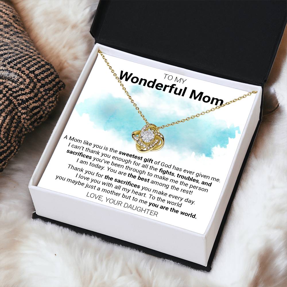 Gift For Mom - The Sweetest Love Knot Necklace