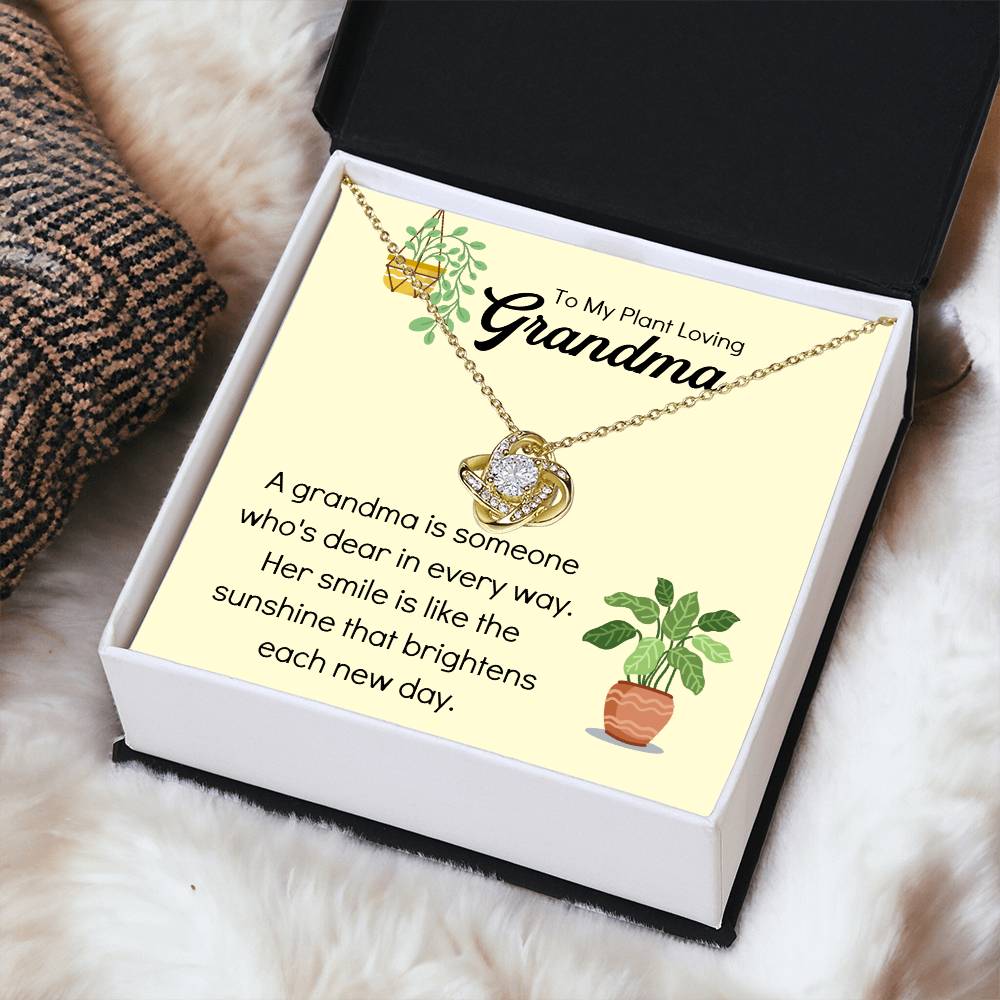 Plant Loving Gifts For Mothers Day Presents For Grandma Birthday Plant Lover Gift From Granddaughter Necklace Gift From Grandkids Love Knot Necklace
