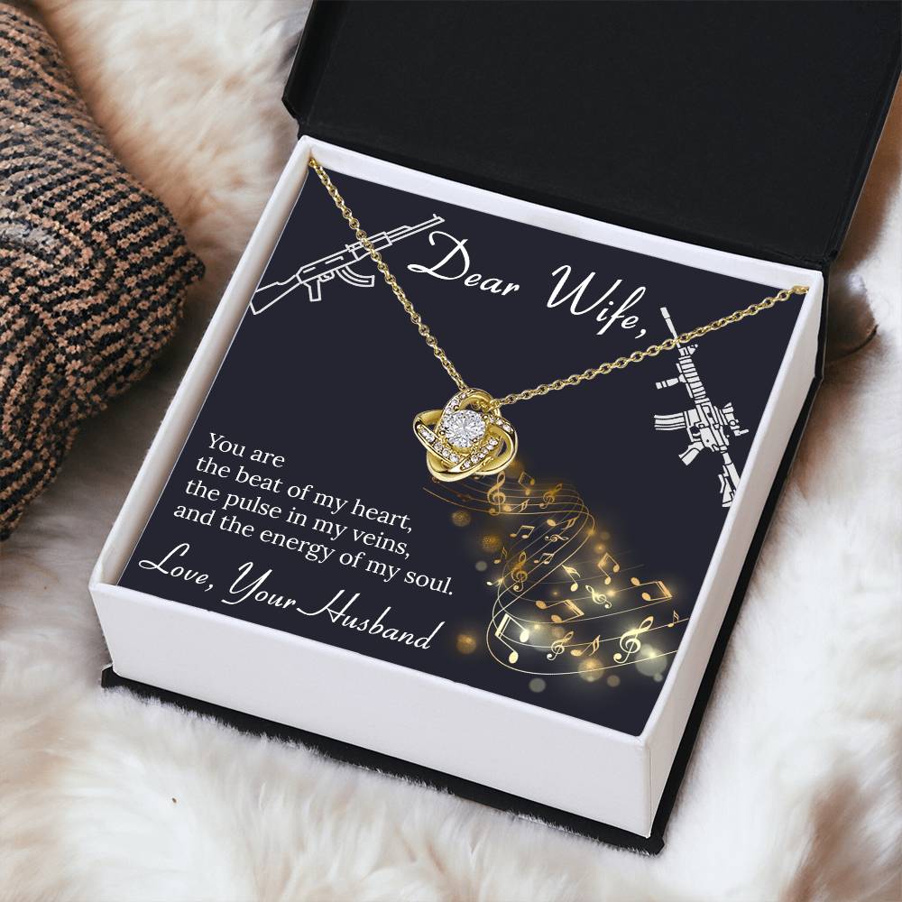 Dear Wife- Gun Love Love Knot Necklace