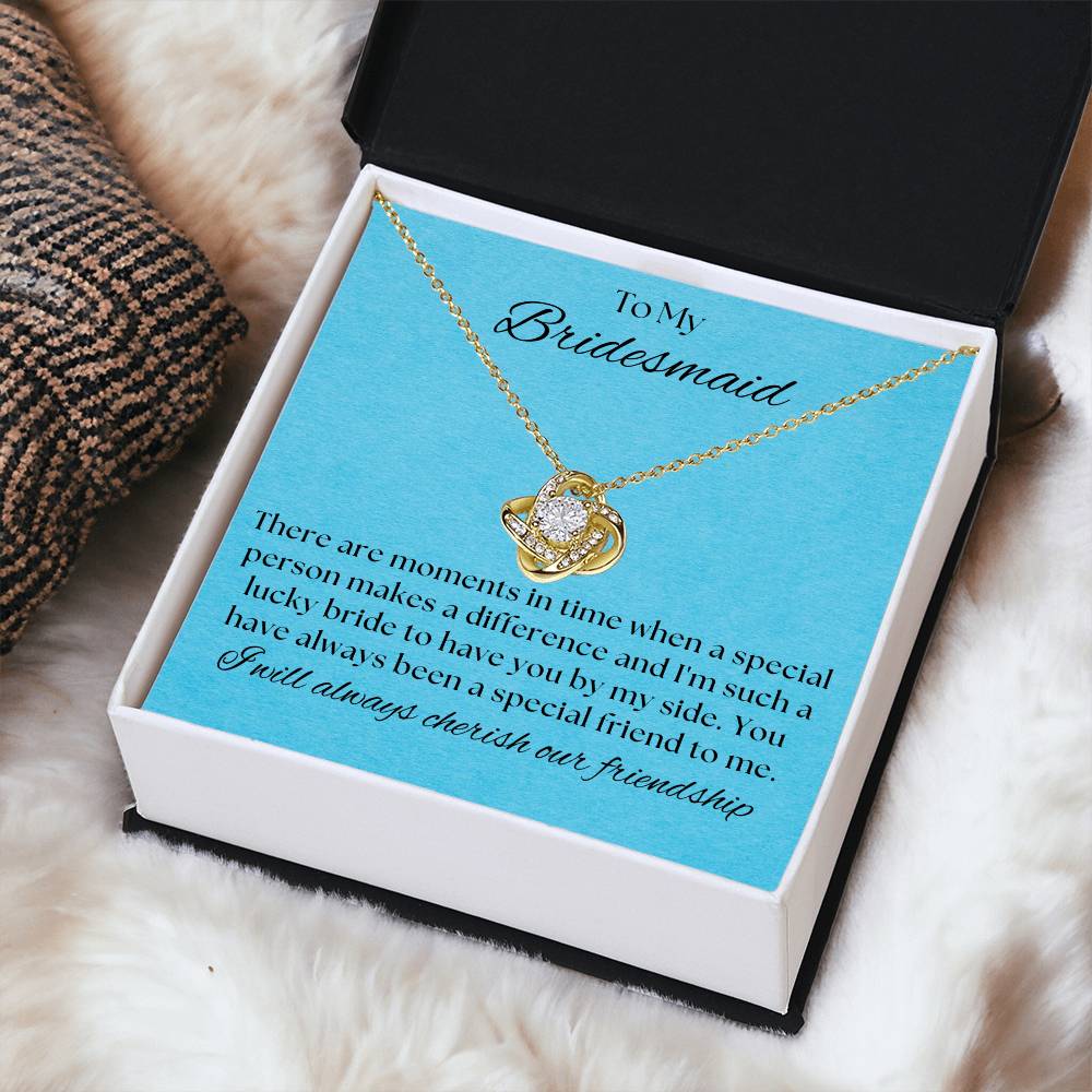 Bridesmaid For A Day Friends For Life(1) Love Knot Necklace