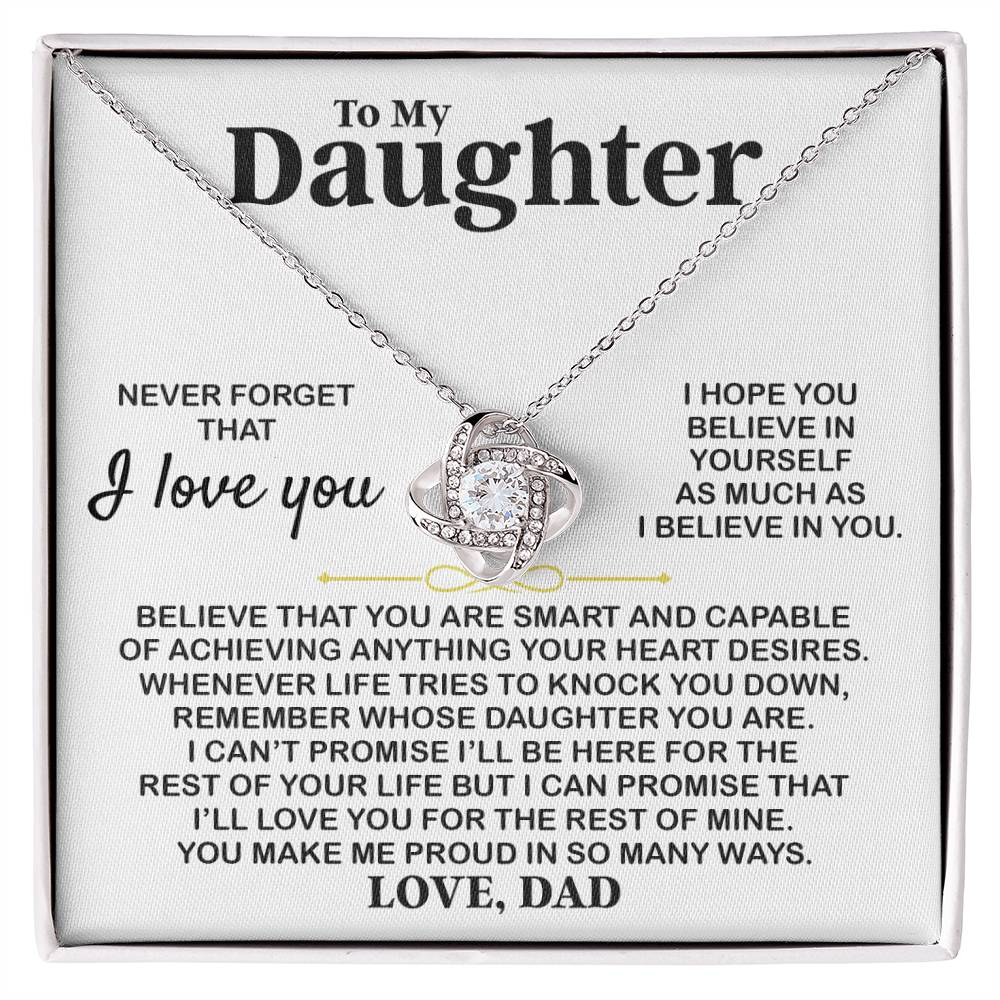 To My Daughter, I Hope You, Gift For Daughter From Dad, Love Knot Necklace Love Knot Necklace