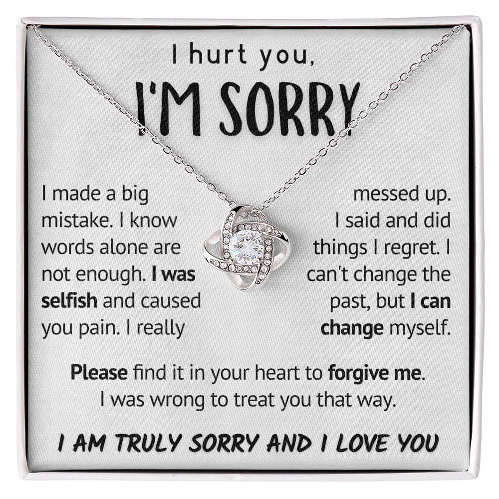 I'm Sorry Necklace - I Really Messed Up Love Knot Necklace