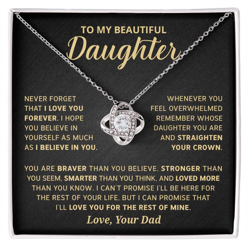 Gift For Daughter - Never Forget That I Love You Forever - Love Knot Necklace