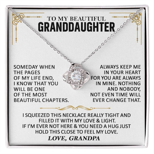 To My Granddaughter - Love Knot Necklace Love Knot Necklace