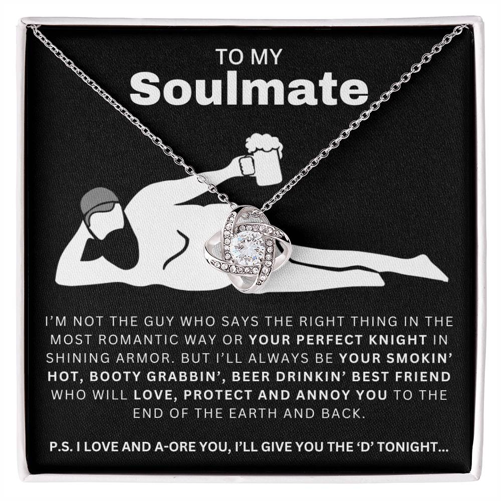 To My Soulmate Your Perfect Knight Necklace Love Knot Necklace