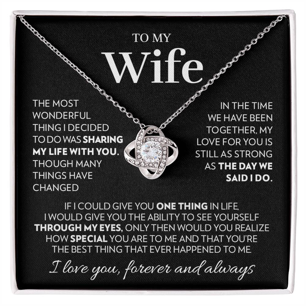 To My Wife - Together - Love Knot Necklace Love Knot Necklace