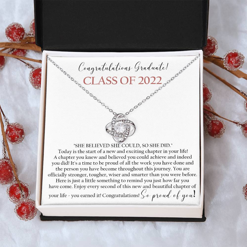 Class Of 2022 Graduation Gift Necklace Graduation Gift For Her Love Knot Necklace