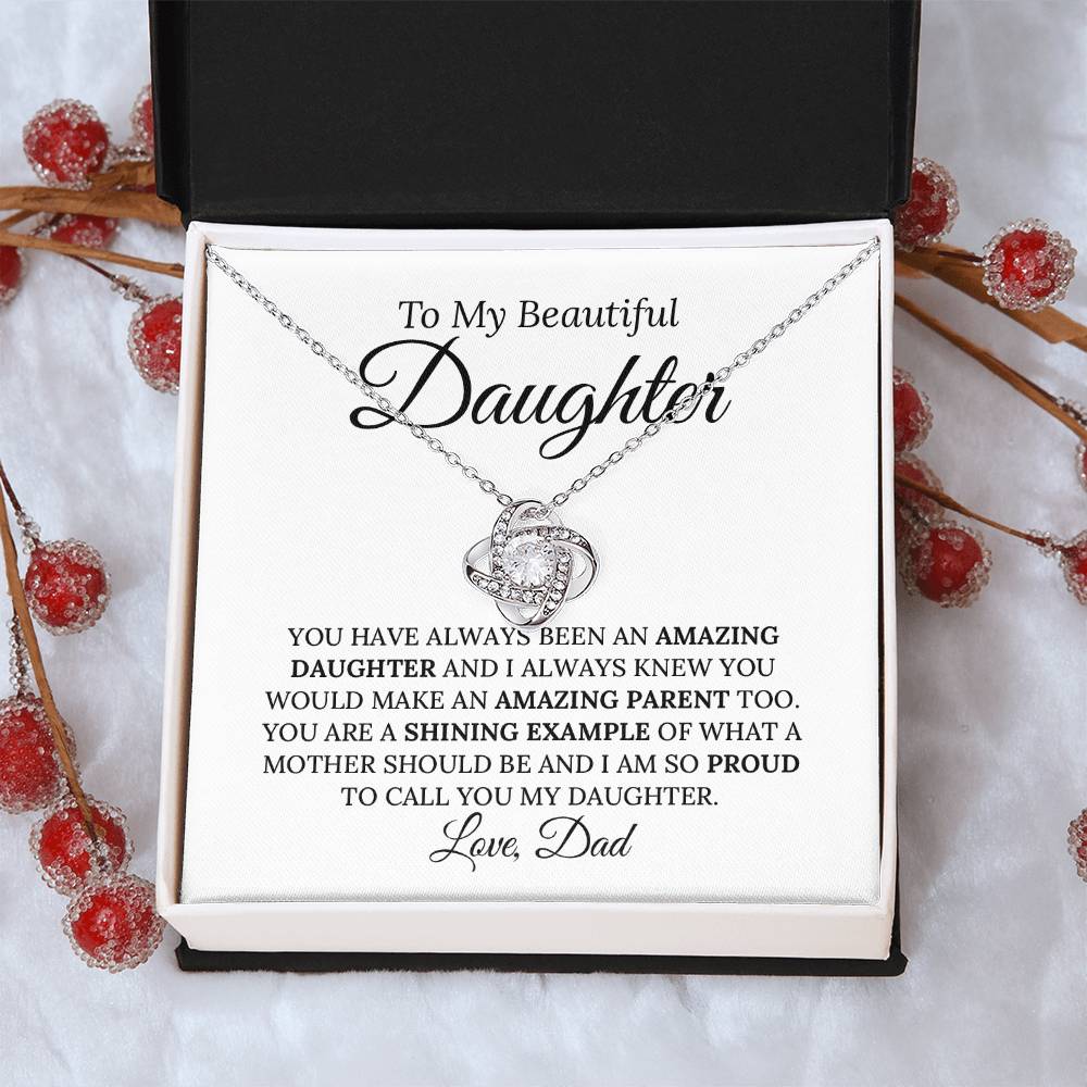 Heartfelt Mother's Day Gift For Daughter v4 Love Knot Necklace