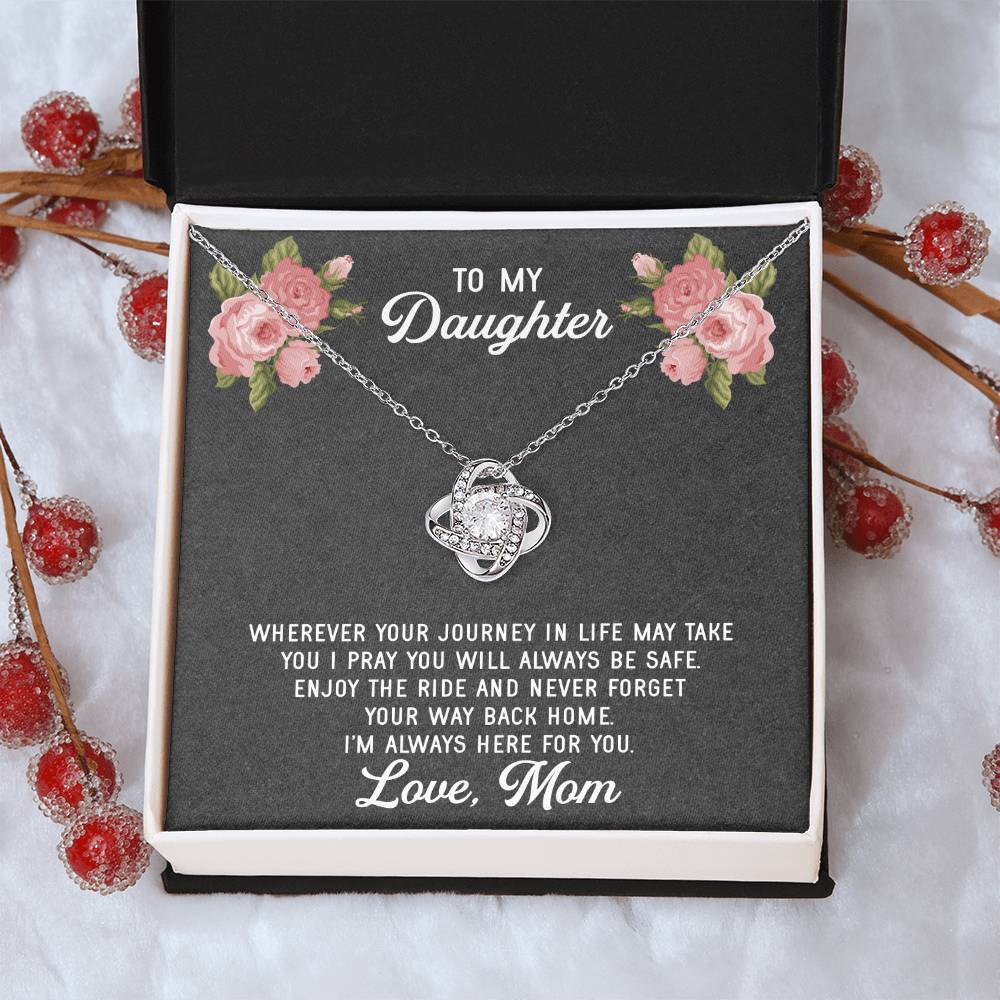 To My Daughter Necklace Gift From Mom Mothers Day Gift For Daughter From Mother Sentimental Jewelry Gifts For Daughter Fr Love Knot Necklace