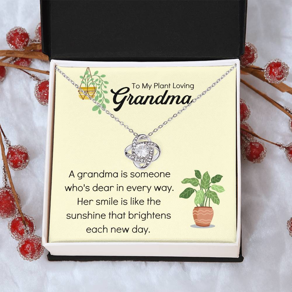 Plant Loving Gifts For Mothers Day Presents For Grandma Birthday Plant Lover Gift From Granddaughter Necklace Gift From Grandkids Love Knot Necklace