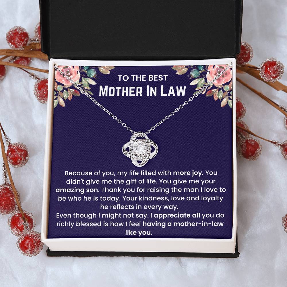 Mother In Law - Because Of You Love Knot Necklace