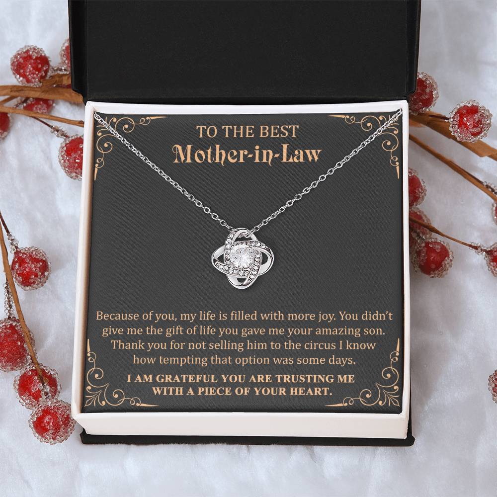 Gift For Mother-In-Law More Joy 1 Love Knot Love Knot Necklace