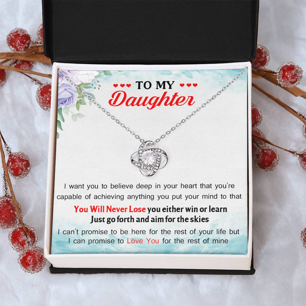 To My Daughter I Can Promise To Love You For The Rest Of Mine Love Knot Necklace