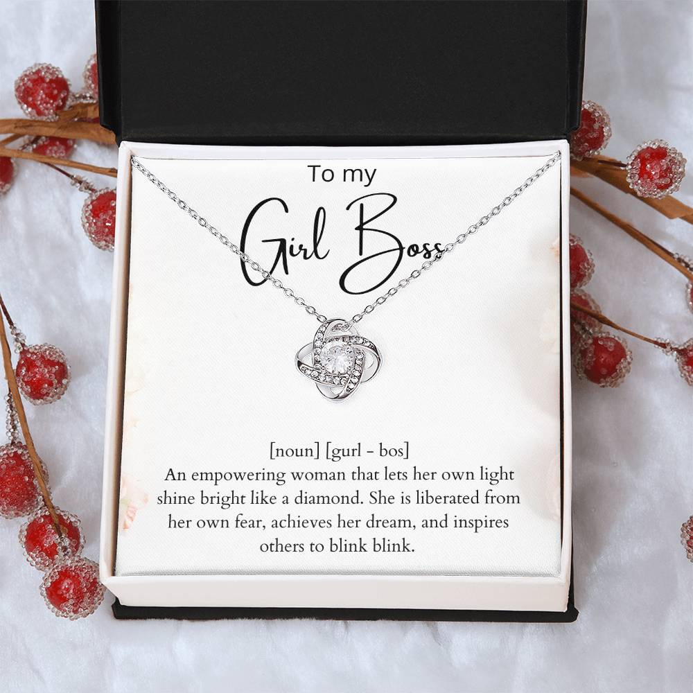 Girl Boss Gift. To My Girl Boss Friend. Gift For A Friend. To My Best F Love Knot Necklace