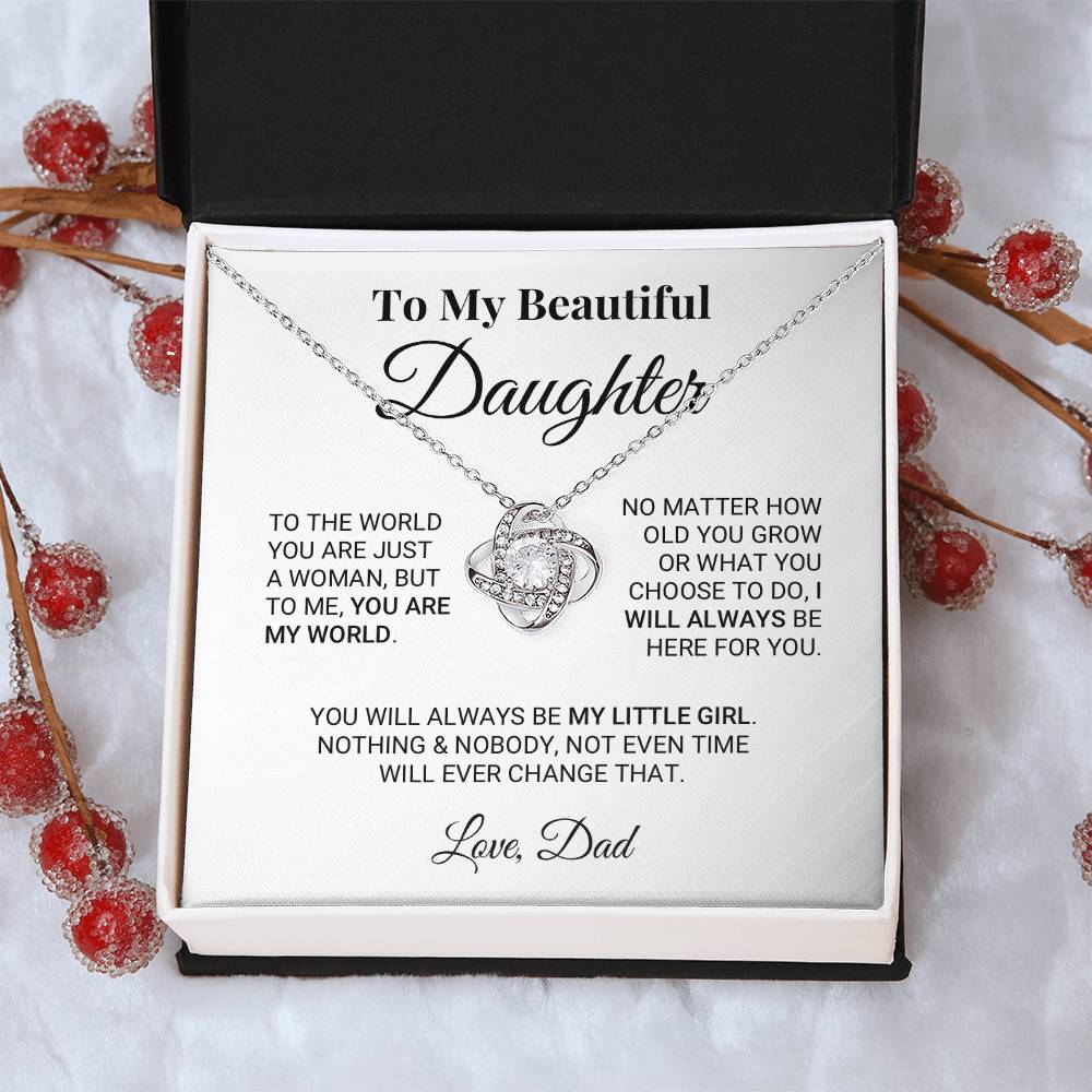 My Little Girl Daughter - Love Knot Necklace