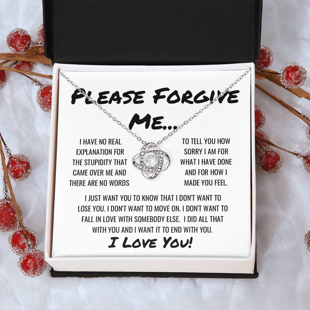 Sorry Forgive Me Apology Ne Love Knot Necklace