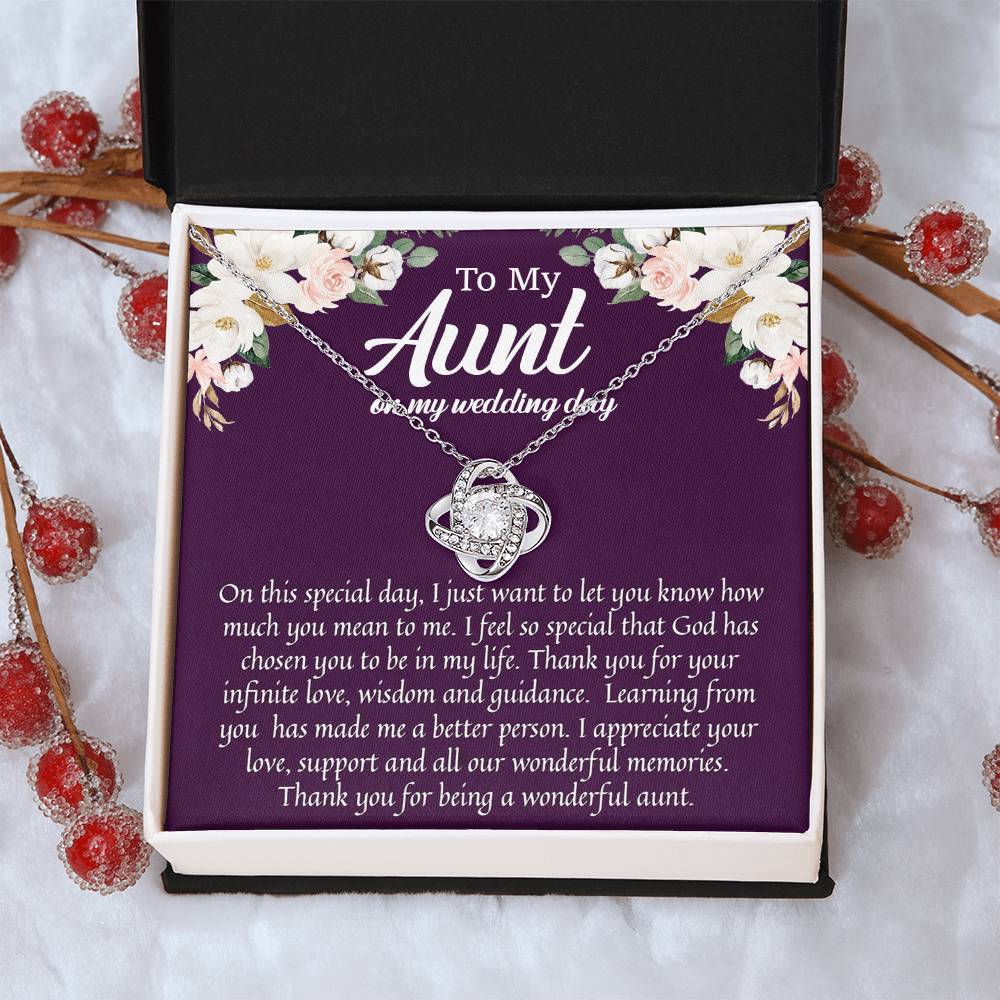 To My Aunt On My Wedding Day Wedding Gift For Aunt From Bride Niece To Aunt Sentimental Gift Love Knot Necklace