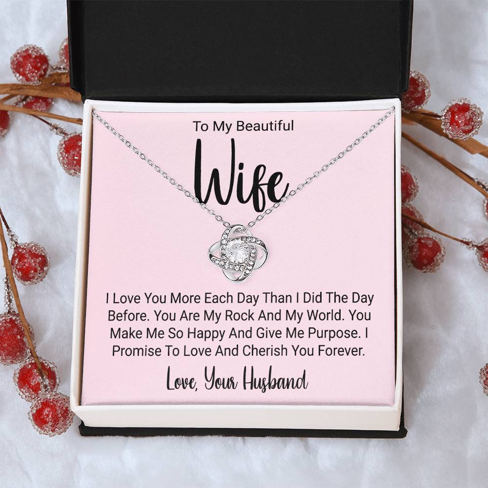 Love Knot Necklace - Gift For Wife Love Knot Necklace