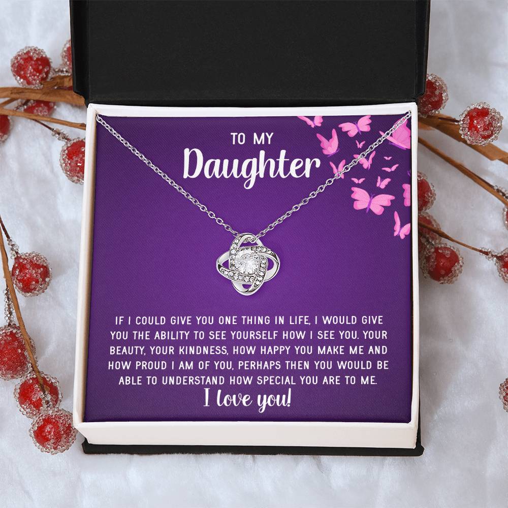 To My Daughter Necklace Gift From Mom Mothers Day Gift For Daughter From Mother Sentimental Jewelry Gifts For Daughter From Mom 8 Love Knot Necklace