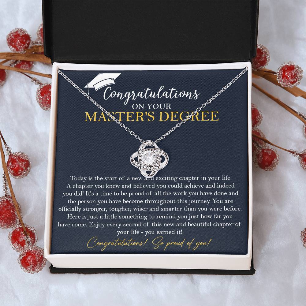 Master's Degree Graduation Gift Necklace Masters Graduation Gift Gift For Her - Love Knot Necklace