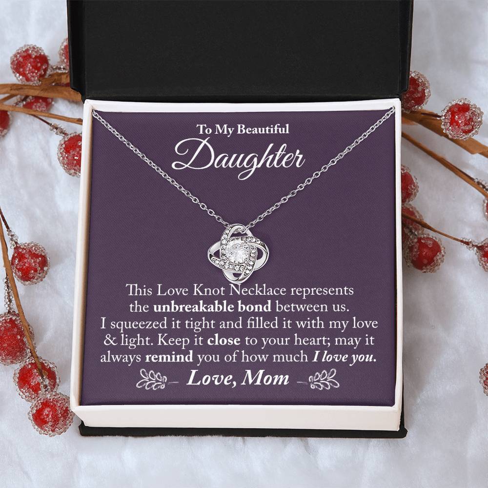 To My Beautiful Daughter - The Love Knot Necklace Love Knot Necklace