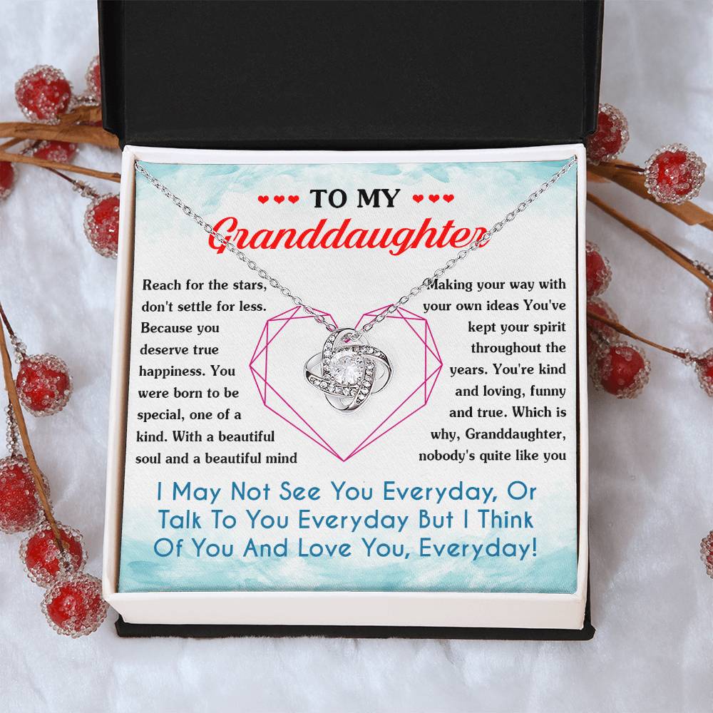 To My Granddaughter Necklace From Grandma Love Knot Necklace