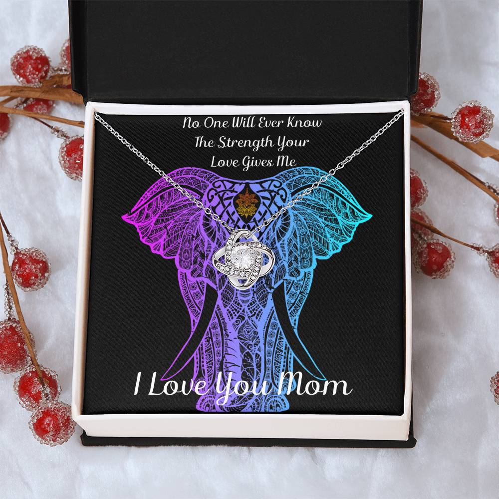 Gift To Mom - I Love You Love Knot Necklace