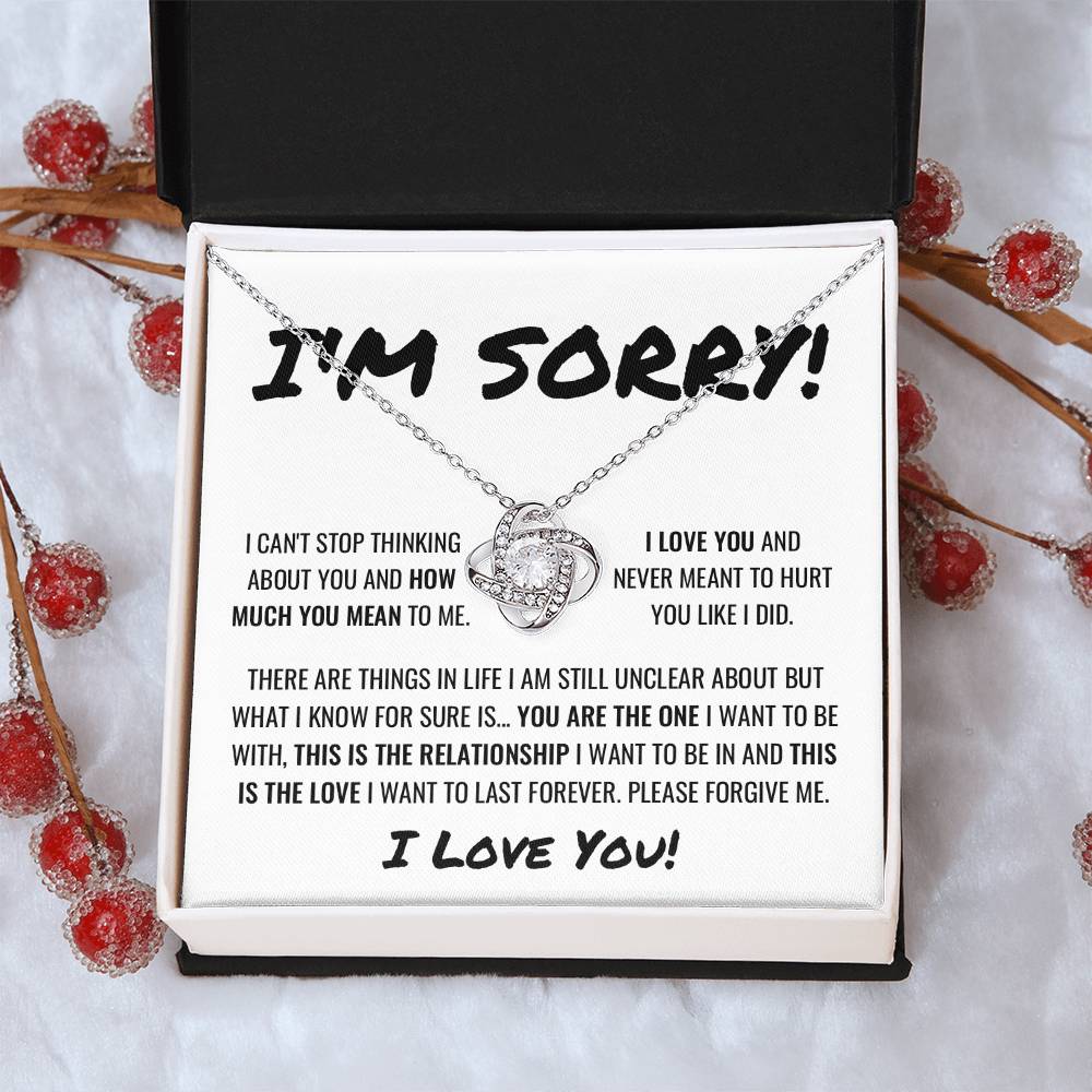Sorry Apology Necklace 3 Love Knot Necklace
