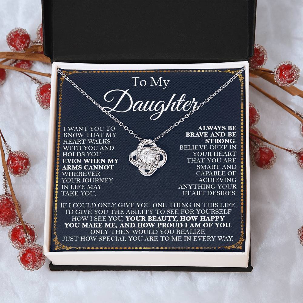 To My Daughter Necklace Daughter Gift From Momdad Gift For Daughter Birthday Graduation Chr Love Knot Necklace